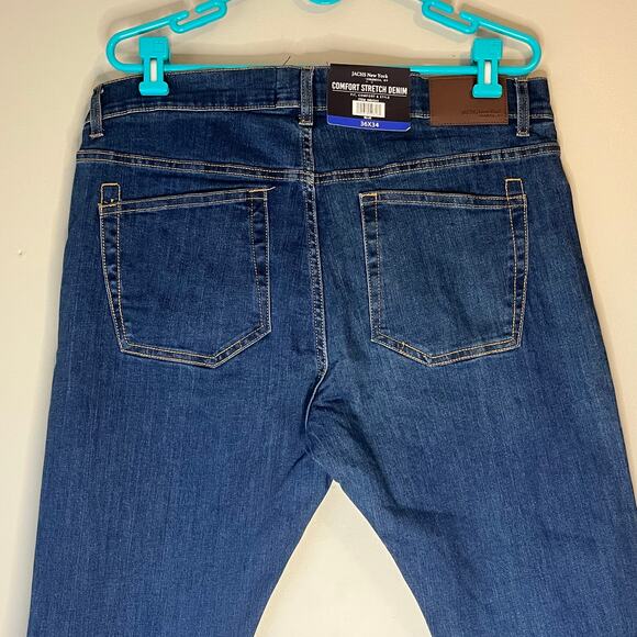 NWT! Men's Jachs New York Dark Wash Straight Leg Jean Size 36/34 - Picture 7 of 14